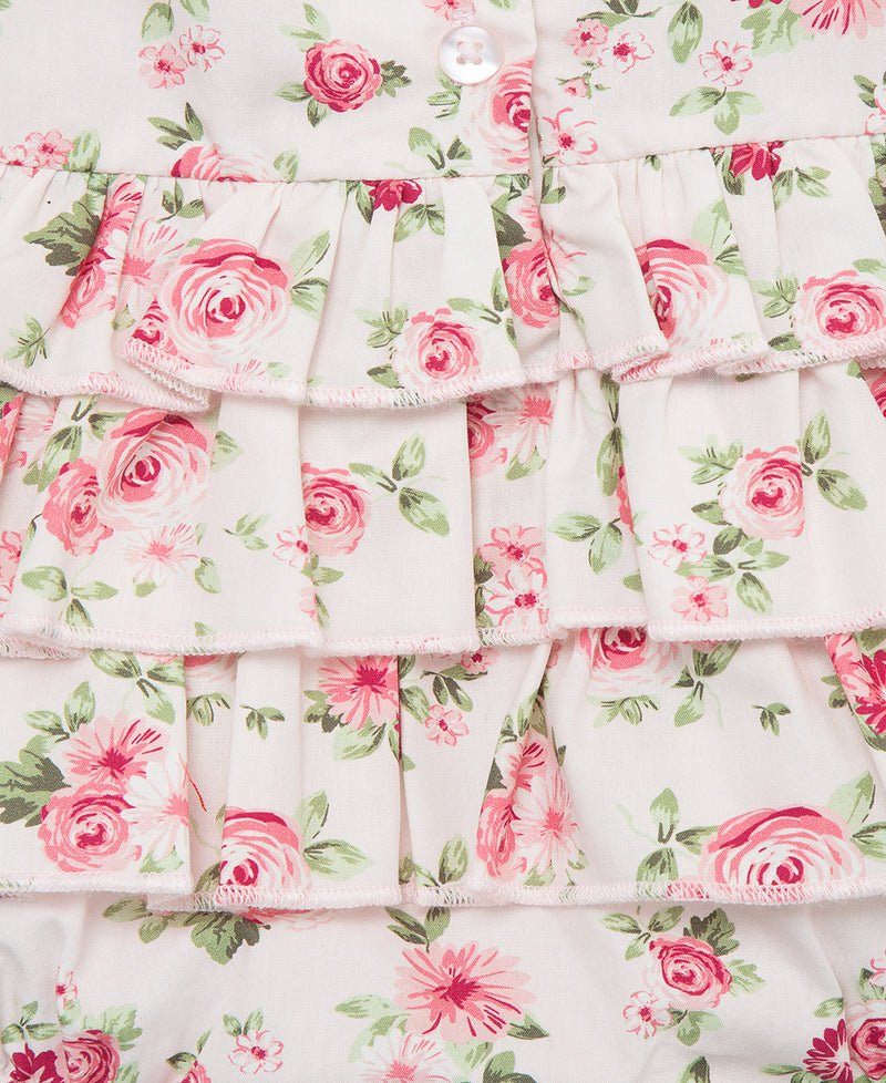 Roses Woven Romper Set & Sock - Little Me