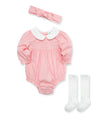Smocked Woven Romper Set & Sock - Little Me