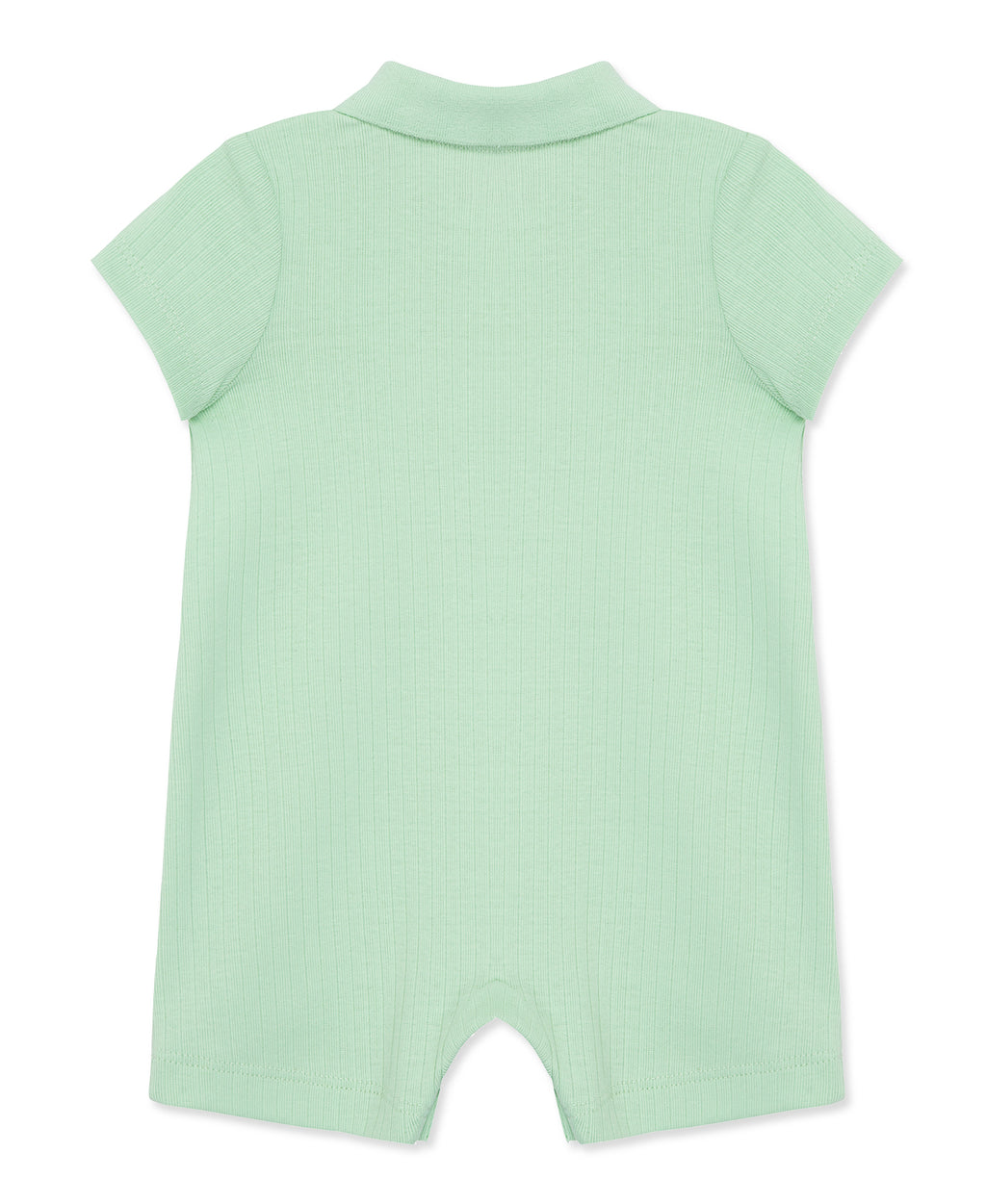 Green Ribbed Knit Polo Romper - Little Me
