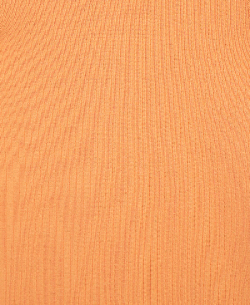 Orange Ribbed Knit Polo Romper - Little Me