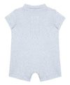 Grey Ribbed Knit Polo Romper - Little Me