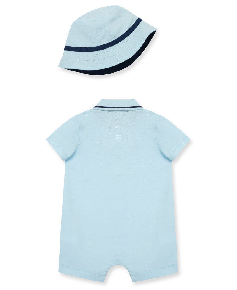 Sailboat Cotton Knit Romper & Hat - Little Me