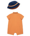 Palm Tree Cotton Knit Romper & Hat Set - Little Me