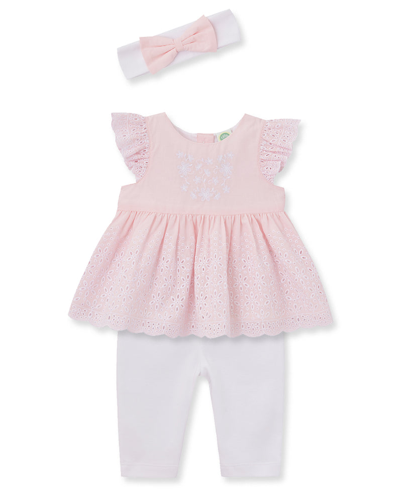 Daisy Eyelet Woven Tunic Set - Little Me