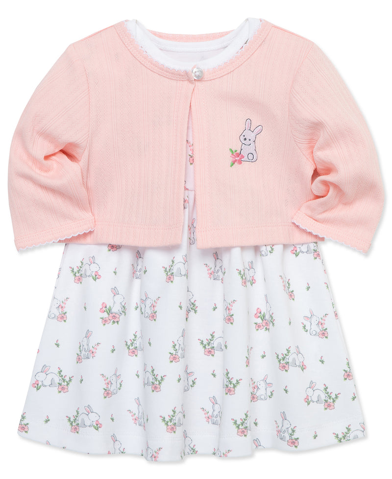 Sweet Bunny Soft Cotton Dress & Cardigan Set - Little Me