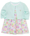 Blossoms Soft Cotton Dress & Cardigan Set - Little Me