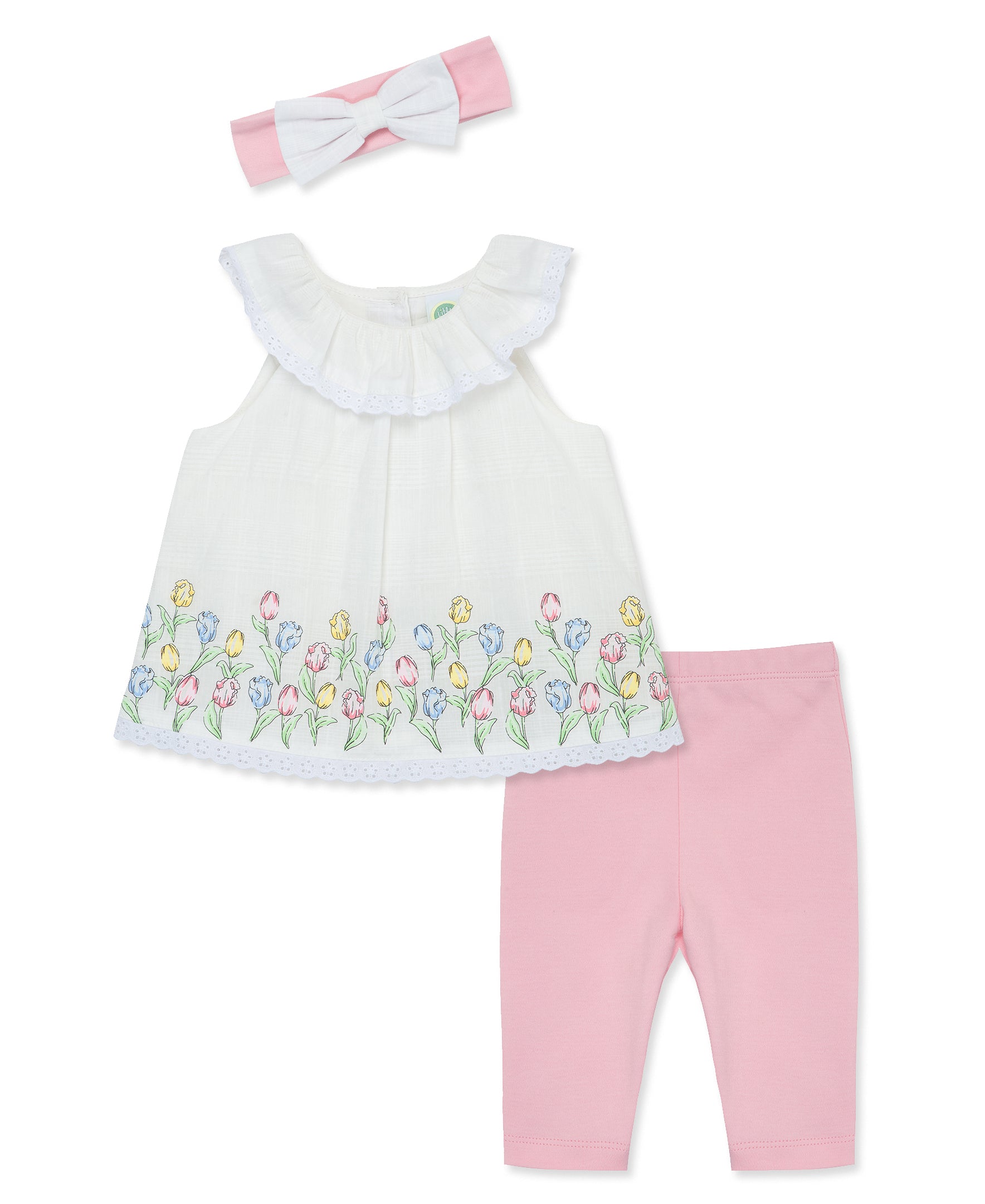 Tulips Woven Tunic Set (3M-12M) - Little Me