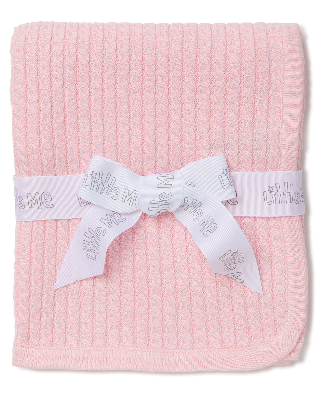 Pink Cable Knit Receiving Blanket - Little Me