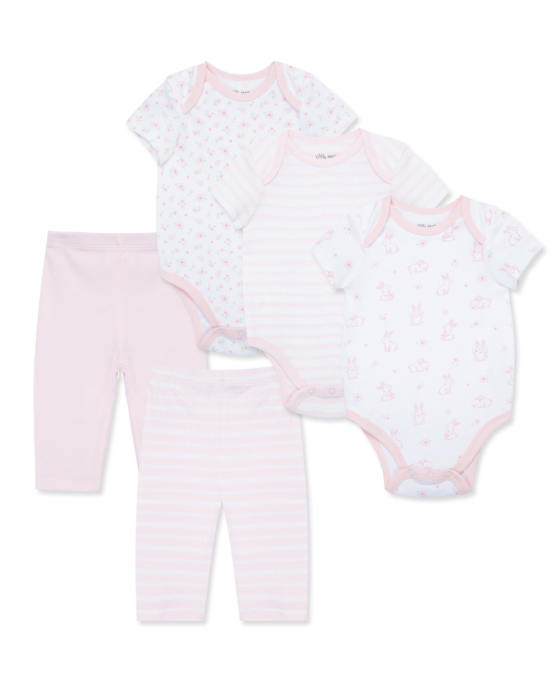 Spring Time Bunnies Bodysuit & Pant Set (5-Pack) - Little Me