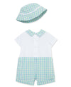 Golf Day Plaid Romper & Hat Set - Little Me