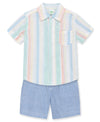 Stripe Woven Toddler Short Set - Little Me
