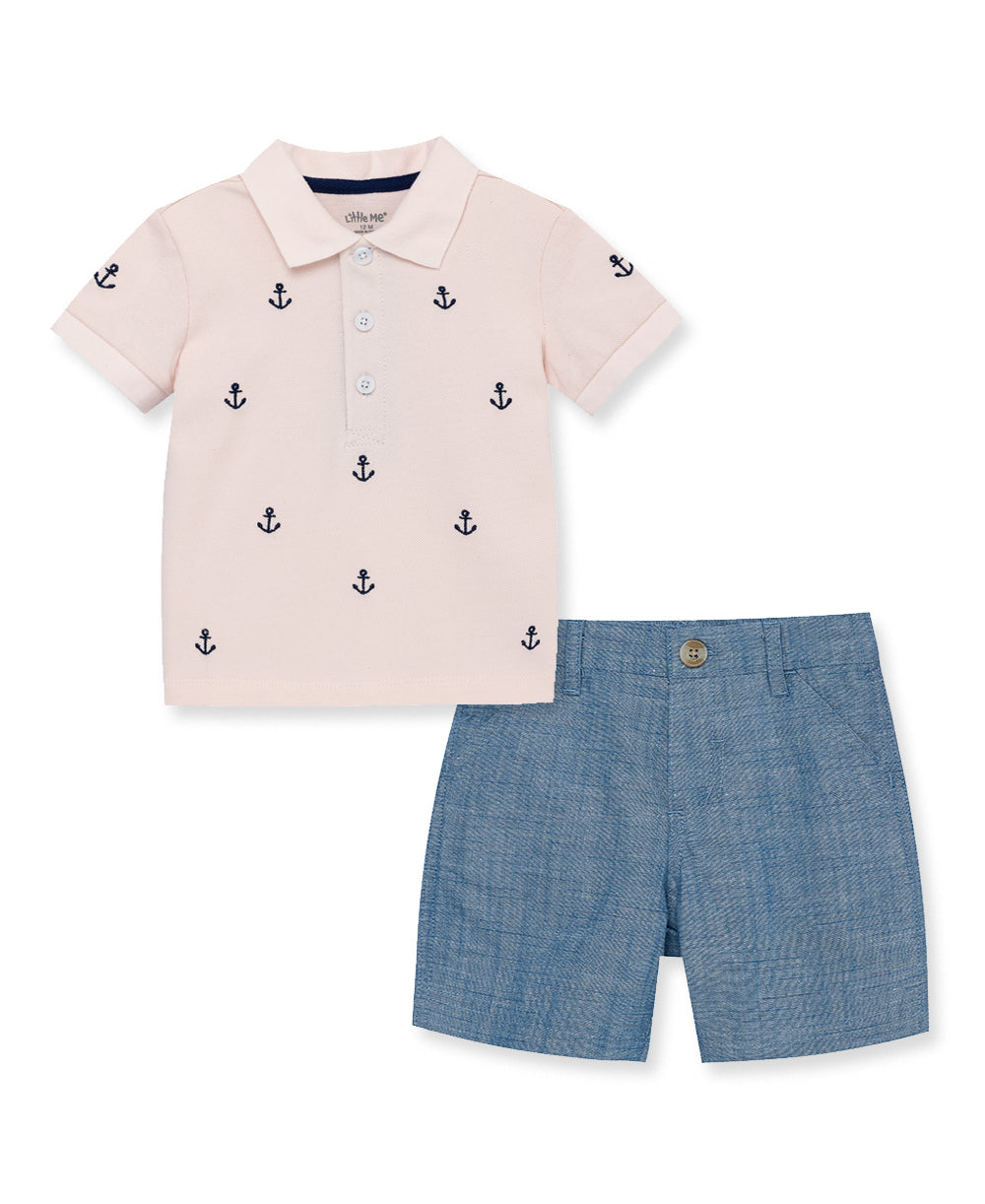 Anchor Polo Short Set - Little Me