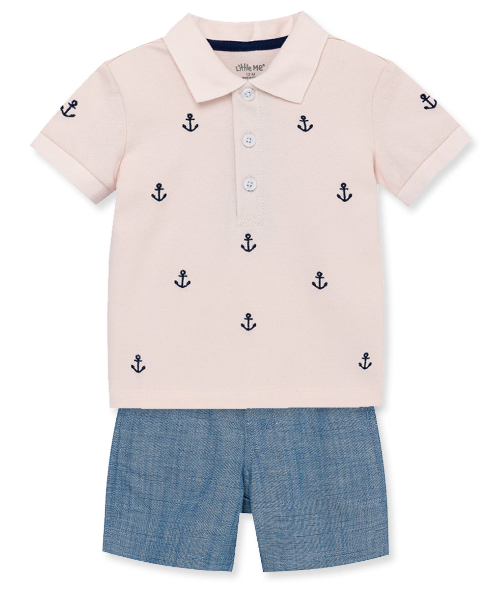 Anchor Polo Short Set - Little Me