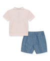 Anchor Cotton Piqué Polo Toddler Short Set - Little Me