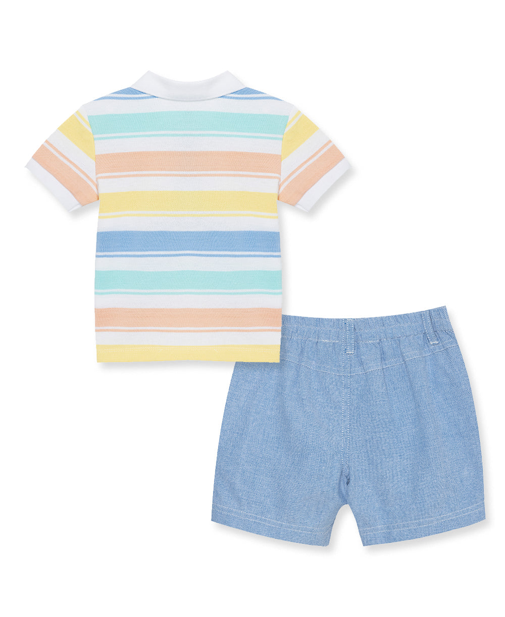 Stripe Polo Short Set - Little Me