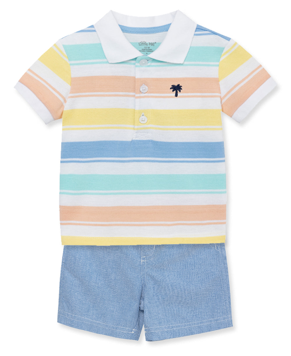 Stripe Polo Short Set - Little Me