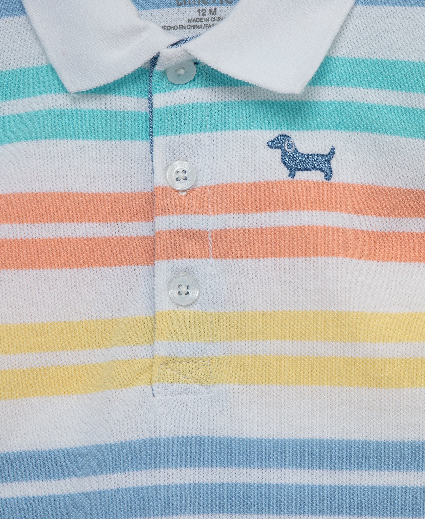 Stripe Puppy Polo Short Set (12M-24M) - Little Me