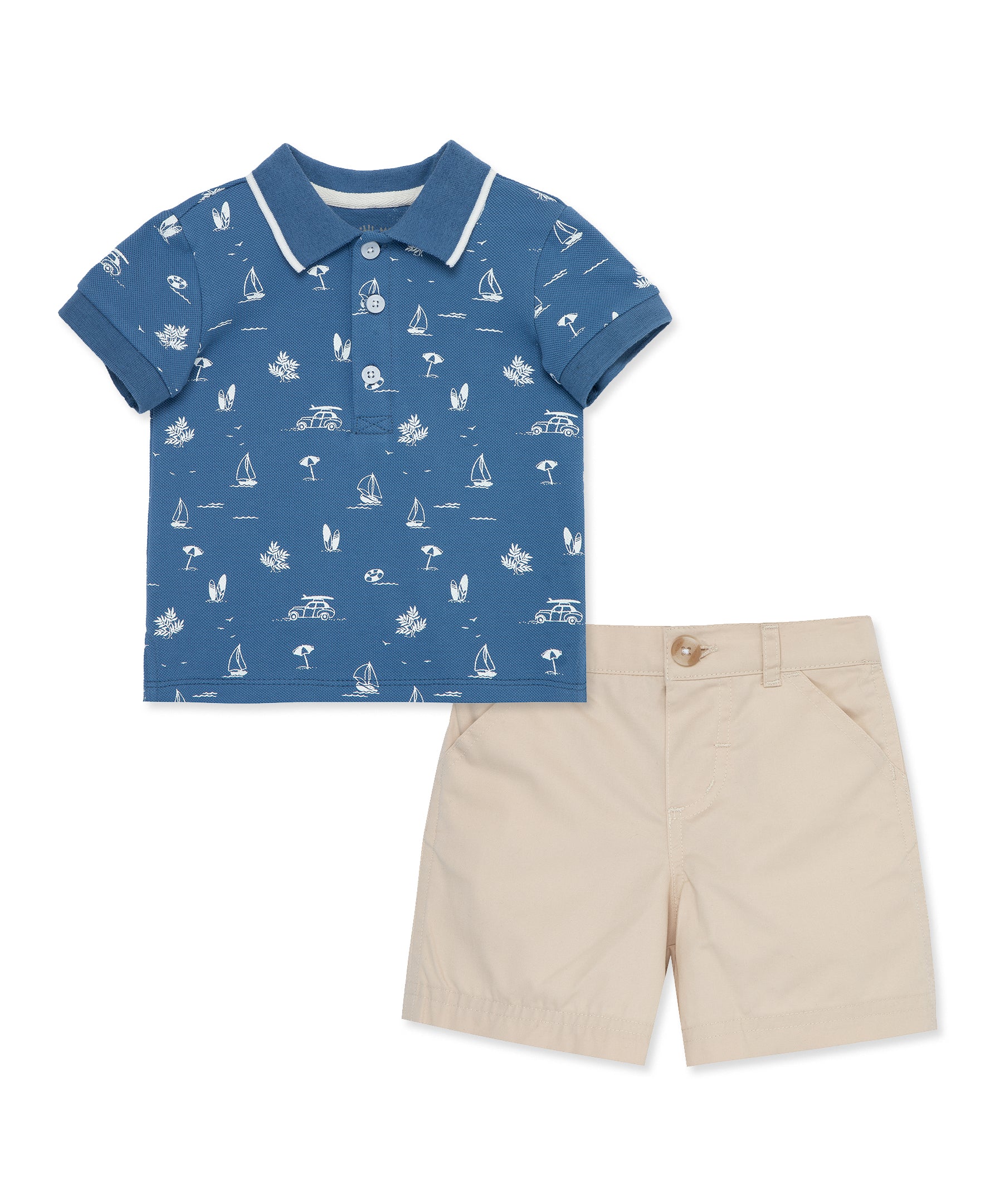 Tropical Polo Toddler Short Set (2T-4T) - Little Me