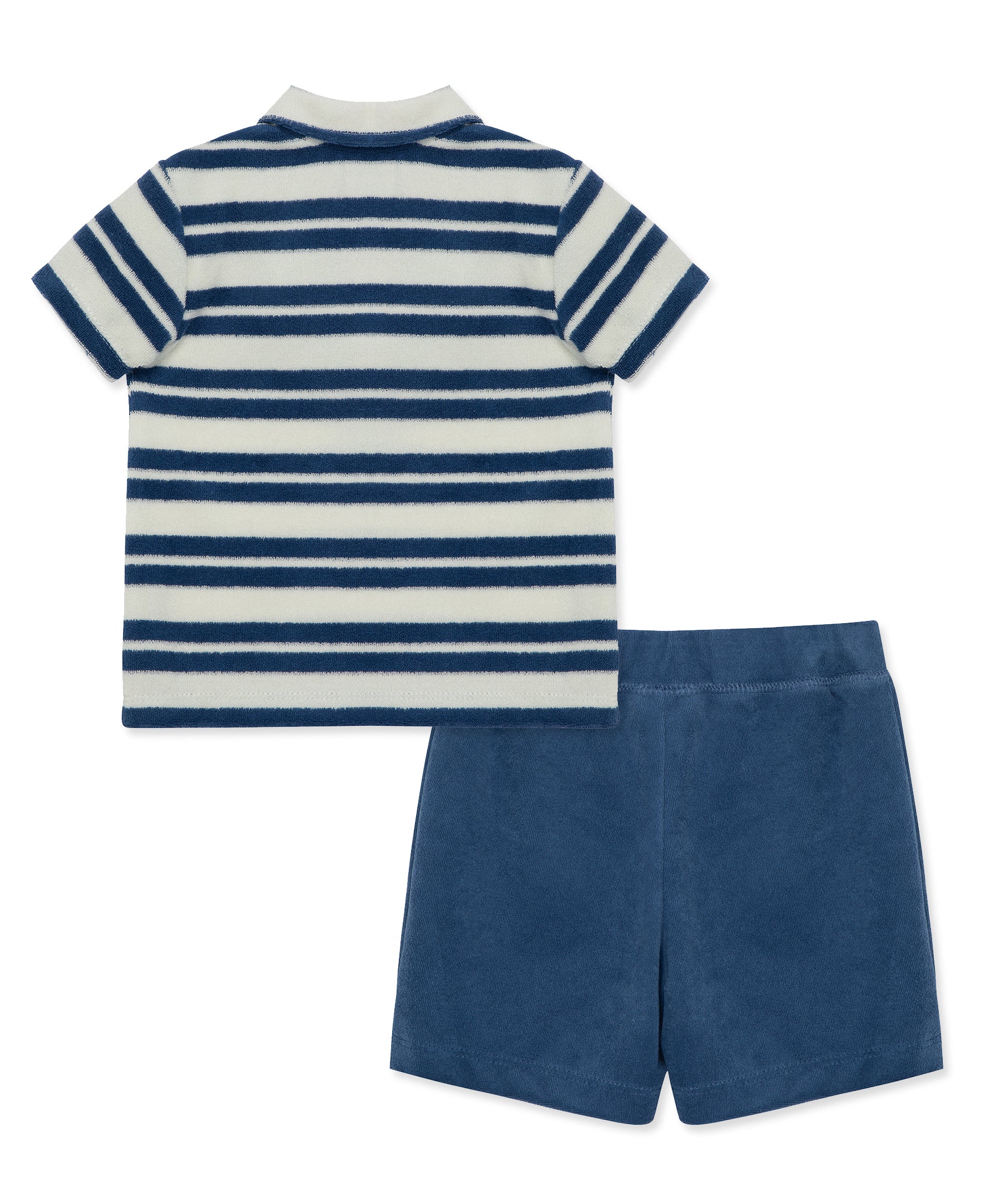 Blue Stripe Terry Short Set (12M-24M) - Little Me