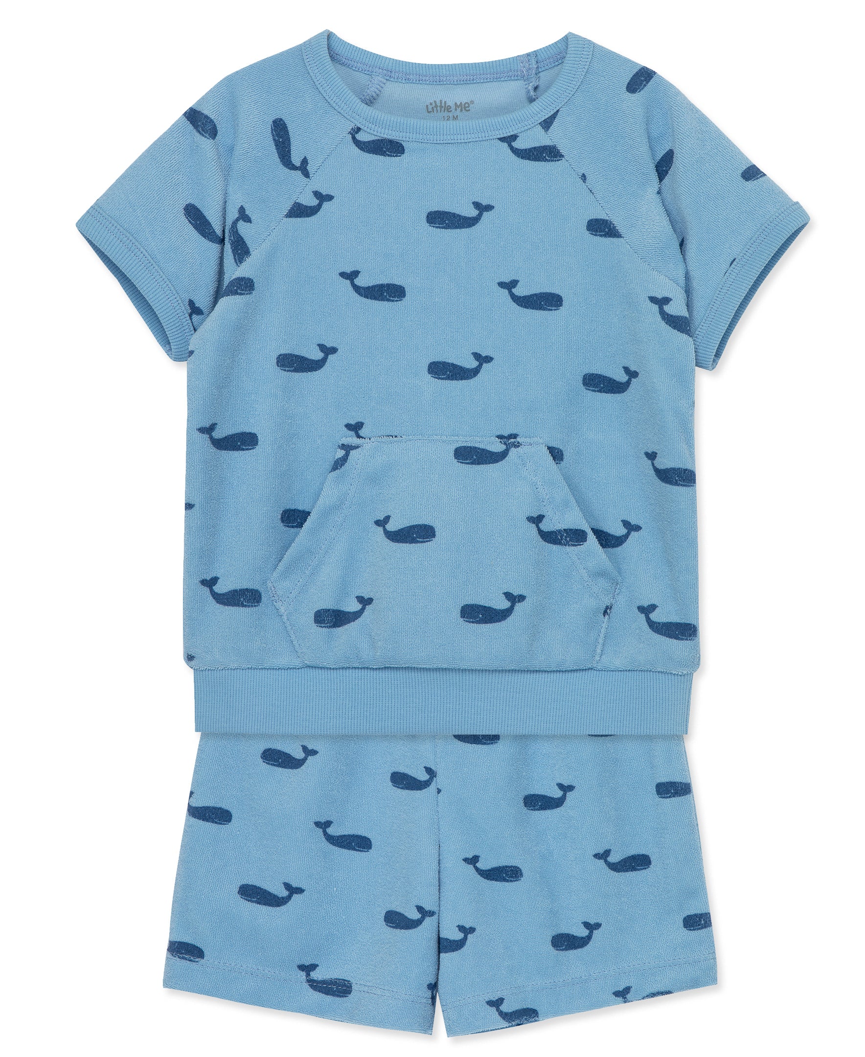 Whale Terry Short Set (12M-24M) - Little Me