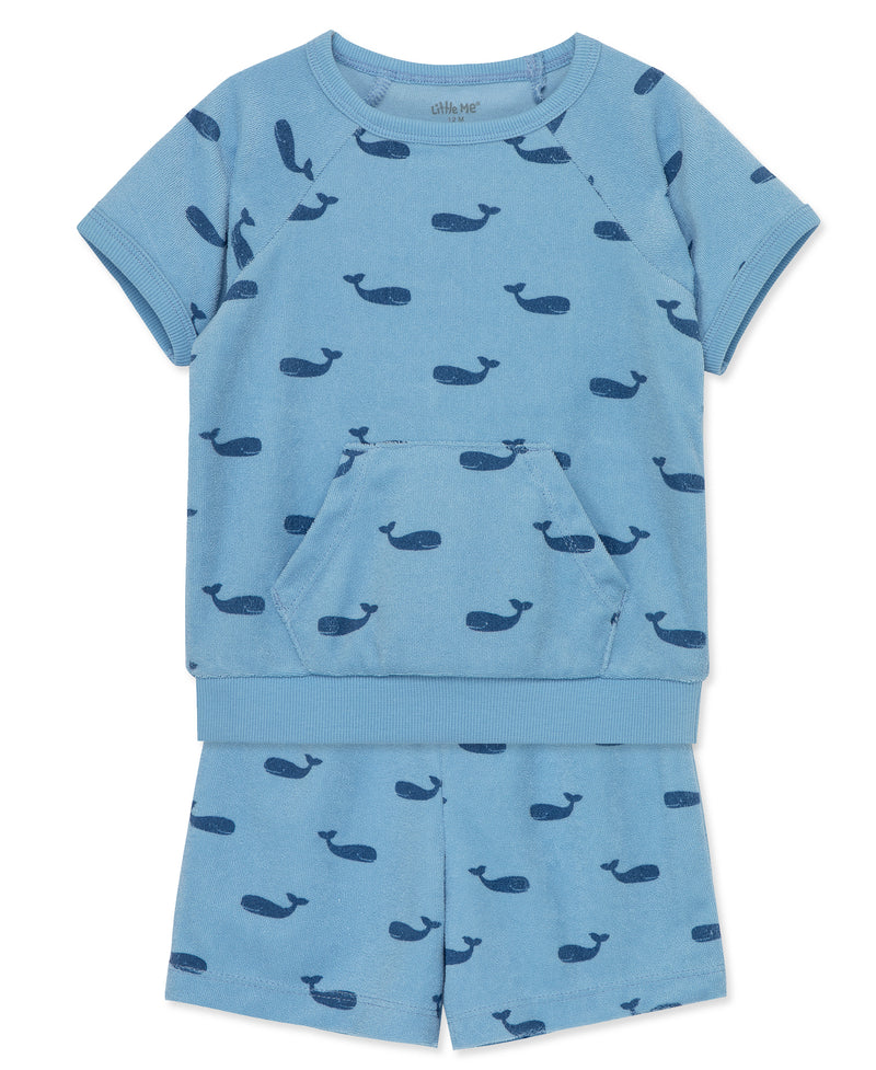 Whale Terry Short Set - Toddler (2T-4T) - Little Me