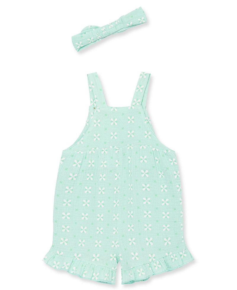 Aqua Gauze Toddler Jumper & Headband - Little Me