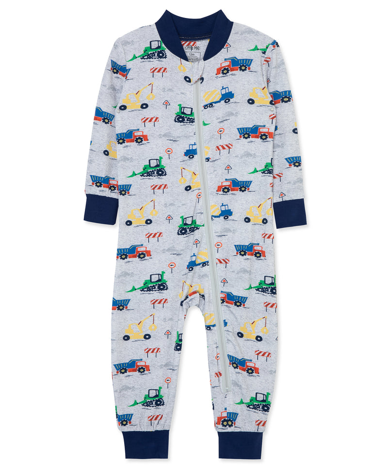 Construction Zip Front Bamboo Pajama - Little Me