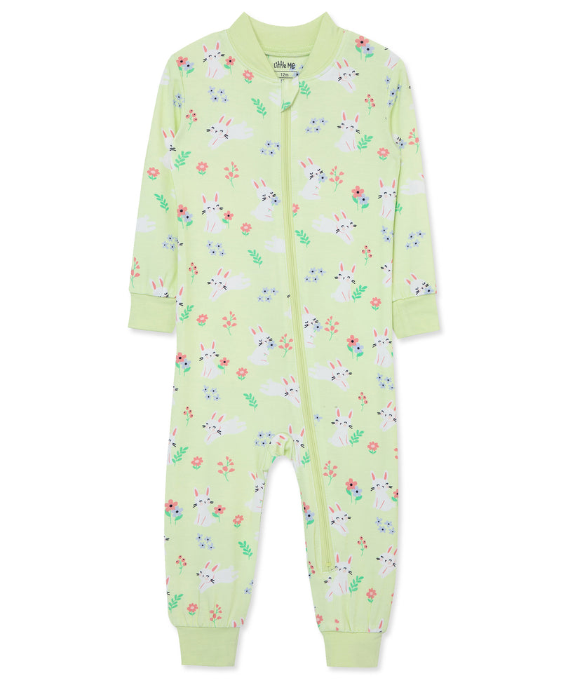 Bunny Zip Front Bamboo Pajama - Little Me