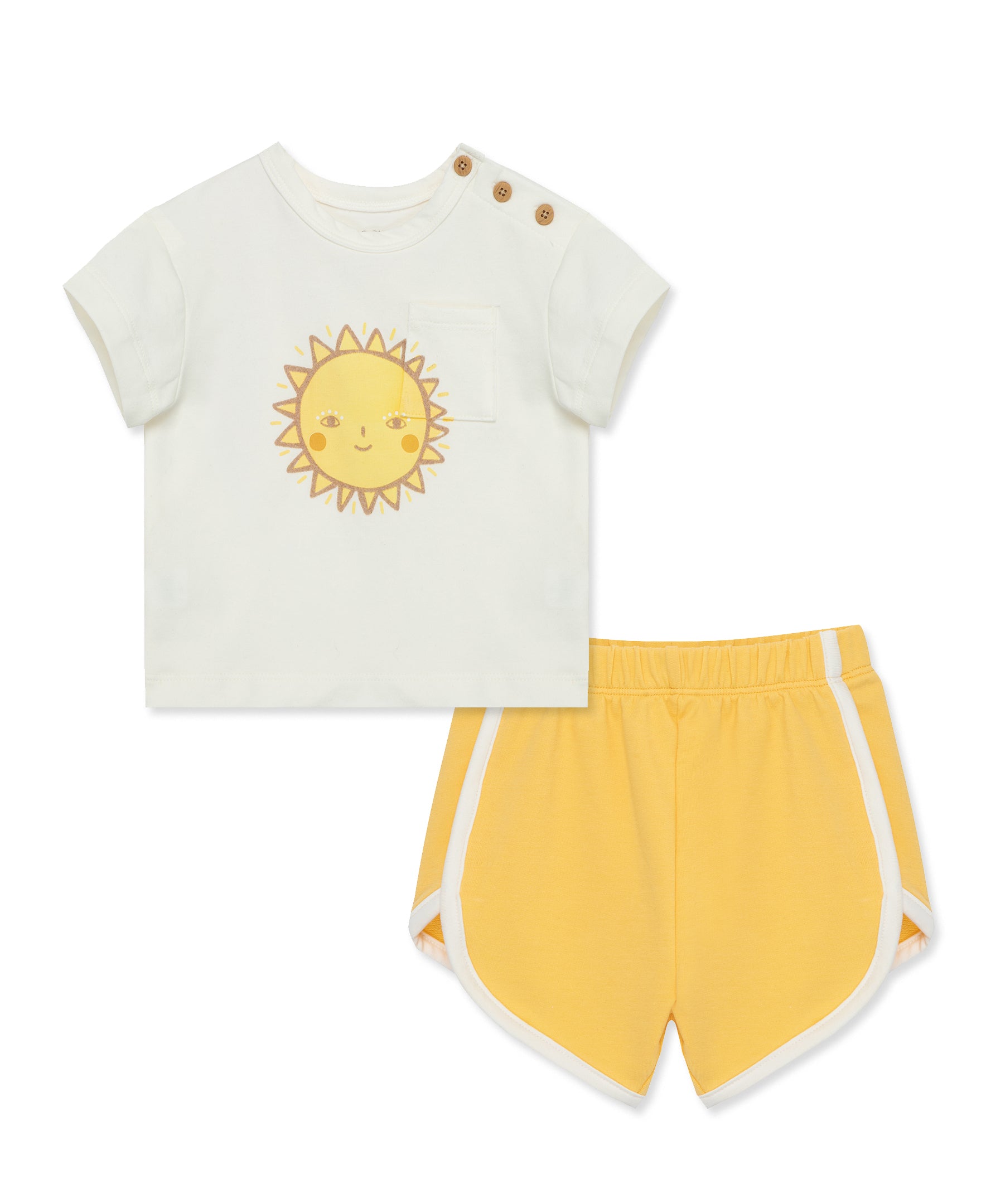 Focus Kids Yellow Celestial Retro Short Set - Little Me