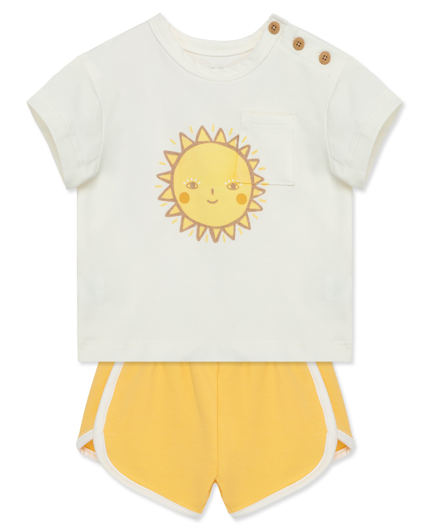 Focus Kids Yellow Celestial Retro Short Set - Little Me