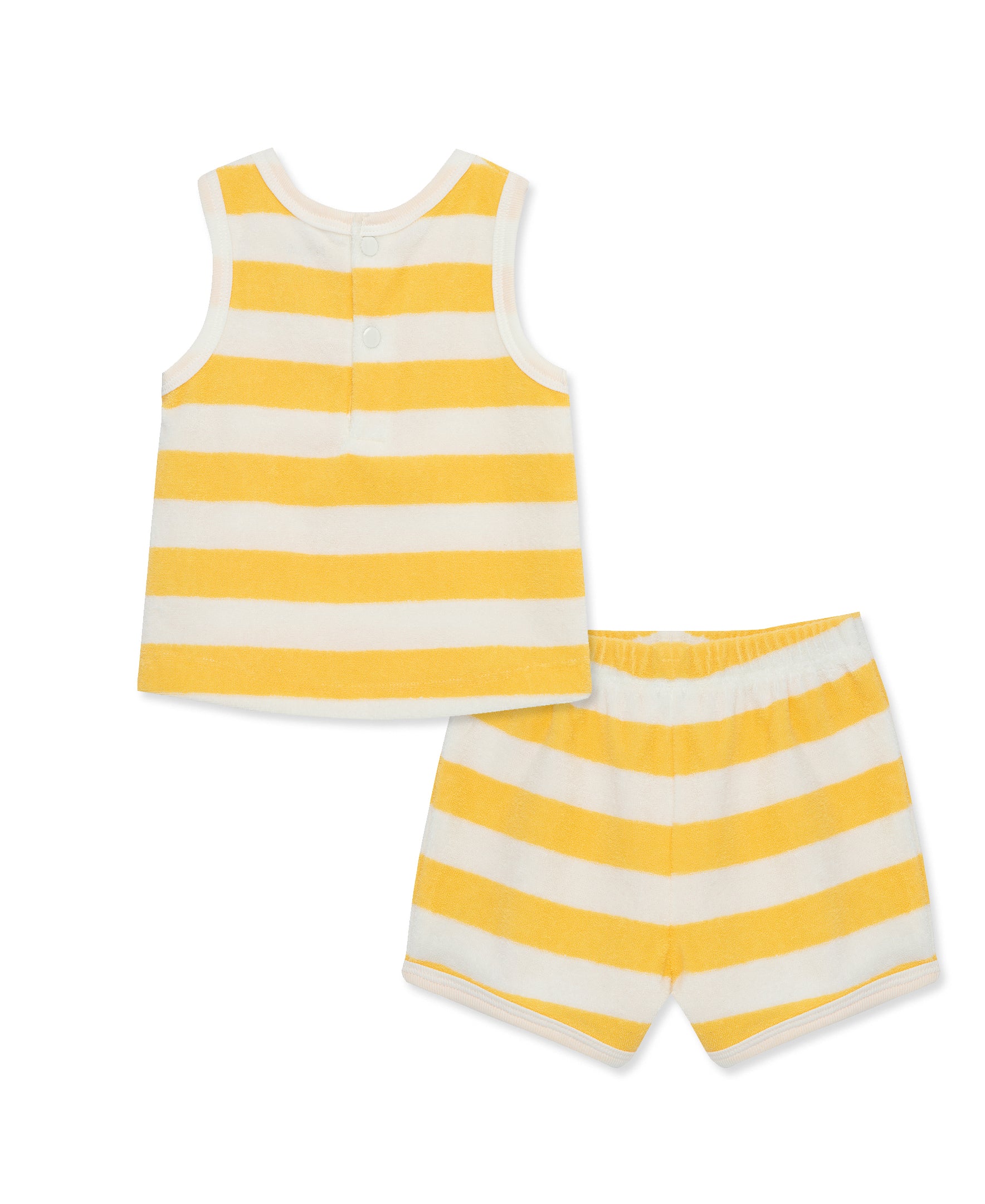 Focus Kids Yellow Stripe Terry Short Set - Little Me