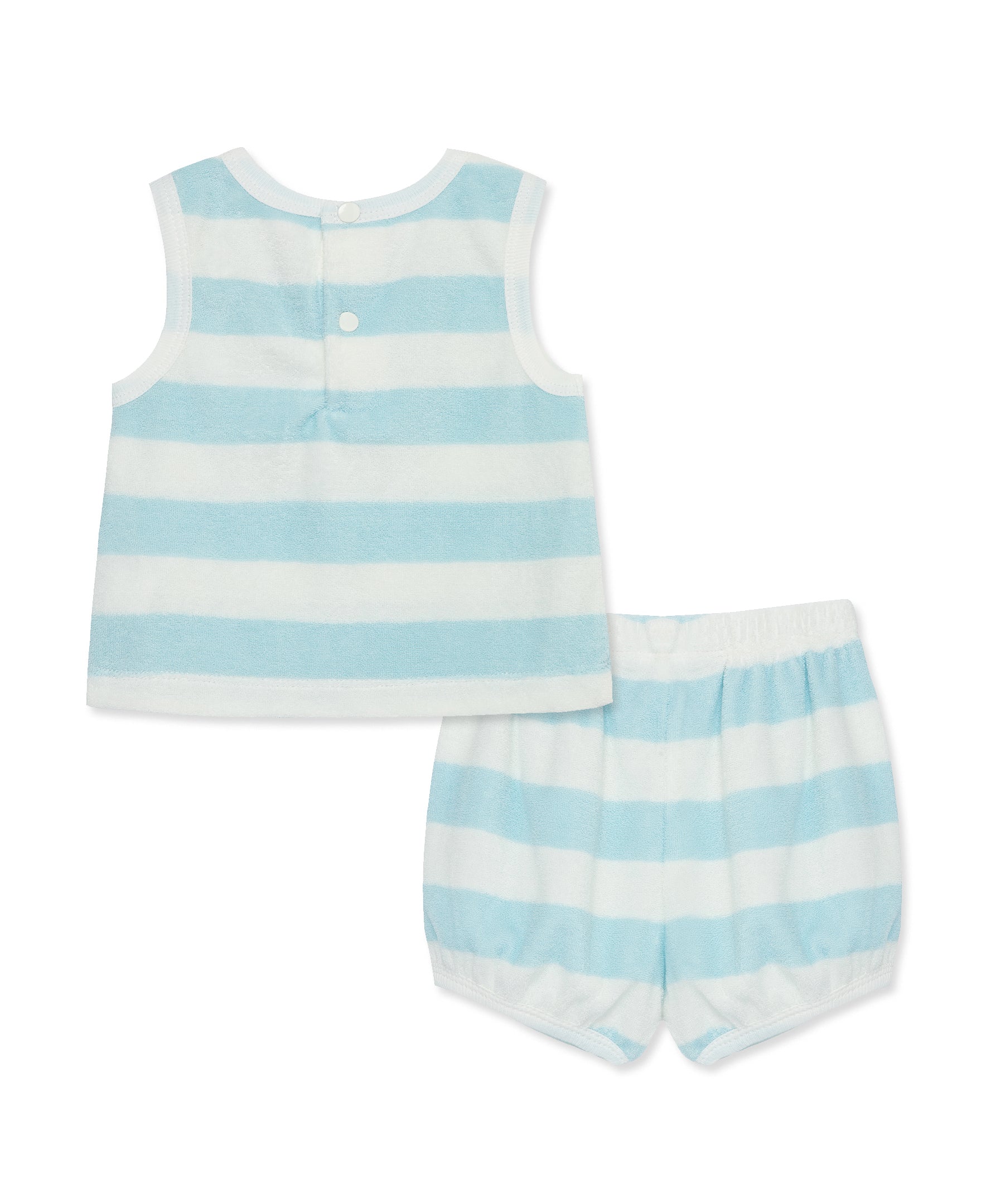 Focus Kids Blue Stripe Terry Short Set (12M-24M) - Little Me