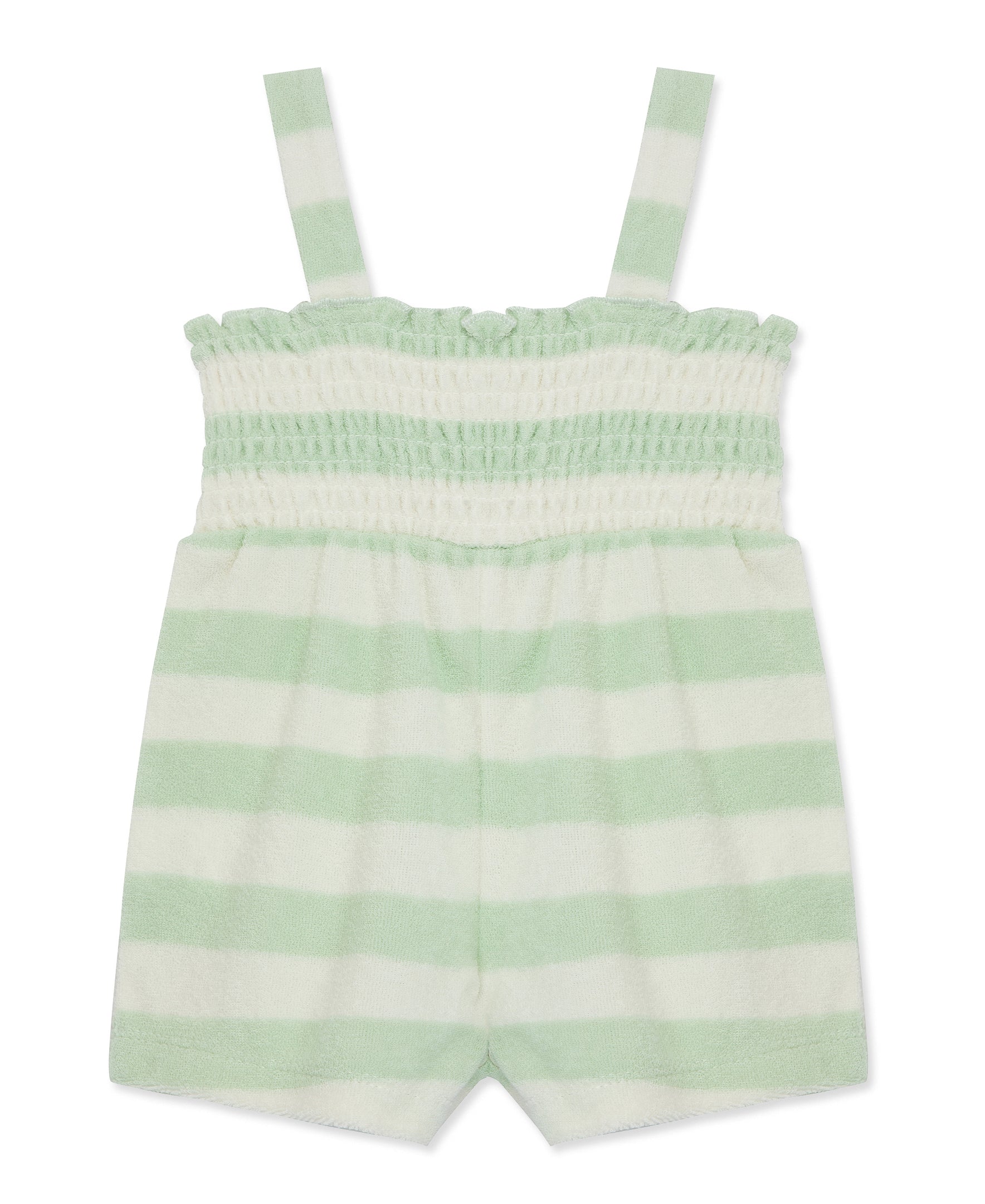 Focus Kids Celadon Stripe Terry Romper (3M-12M) - Little Me