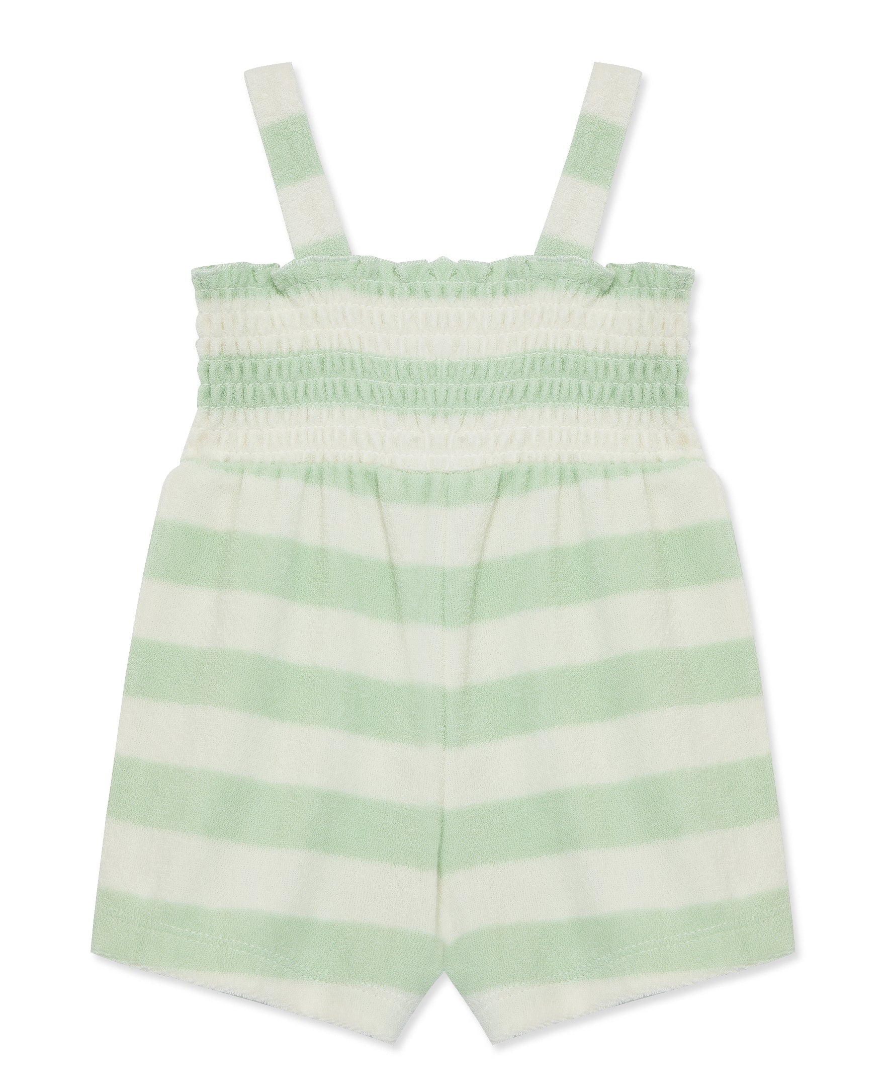 Focus Kids Celadon Stripe Terry Romper (3M-12M) - Little Me