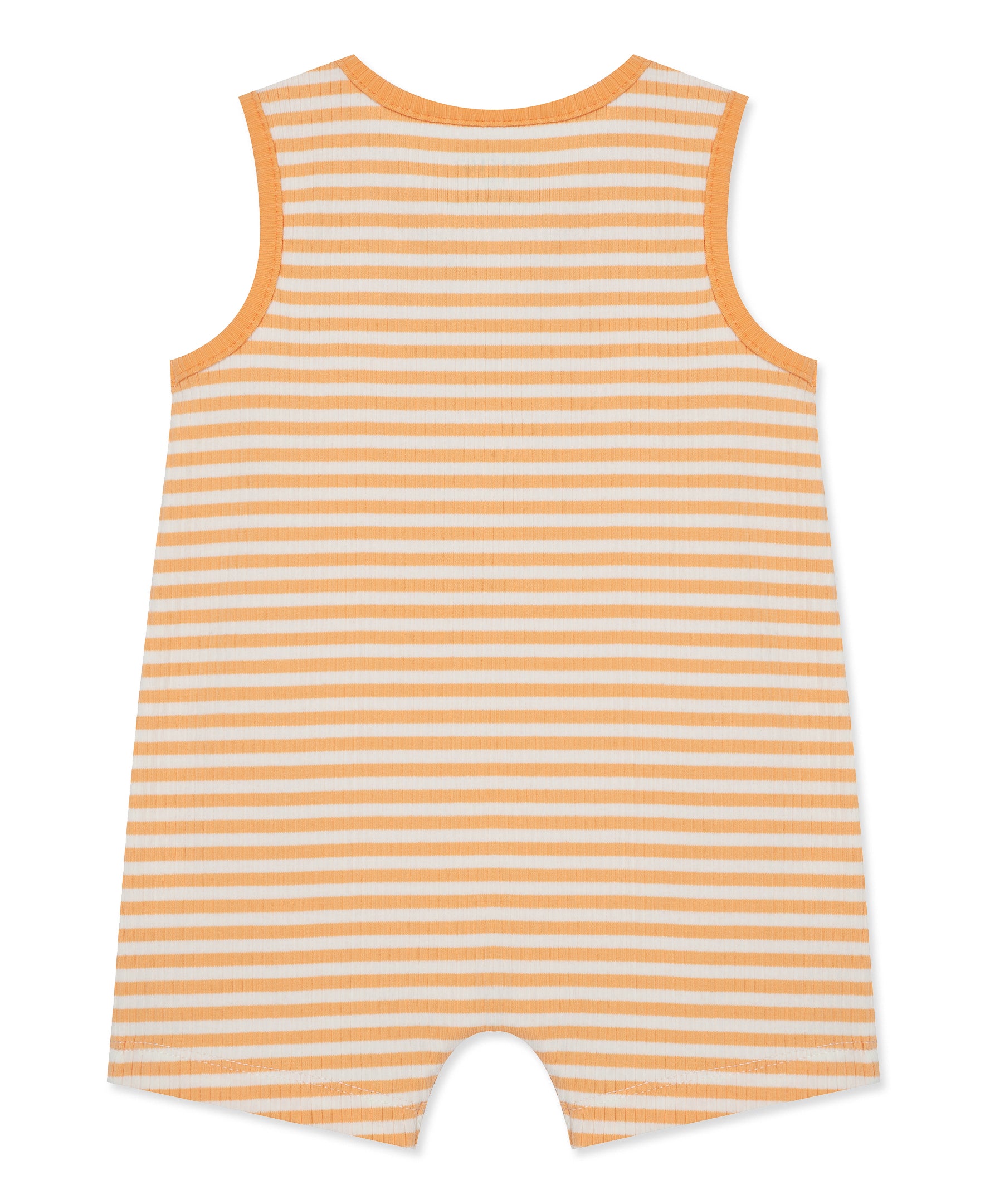 Focus Kids Orange Stripe Ribbed Romper (3M-12M) - Little Me