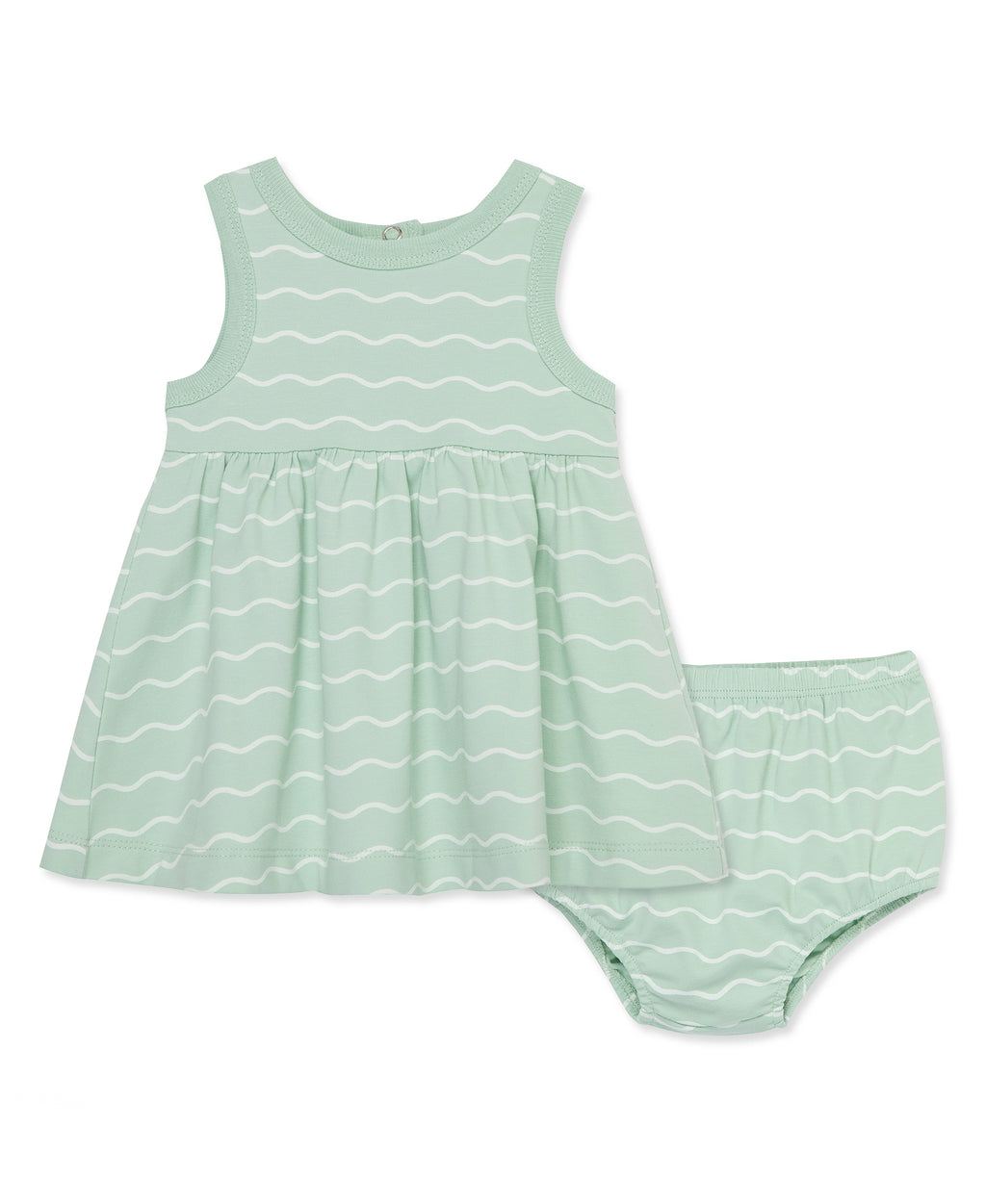 Focus Kids Green Stripe Dress Set(12M-24M) - Little Me