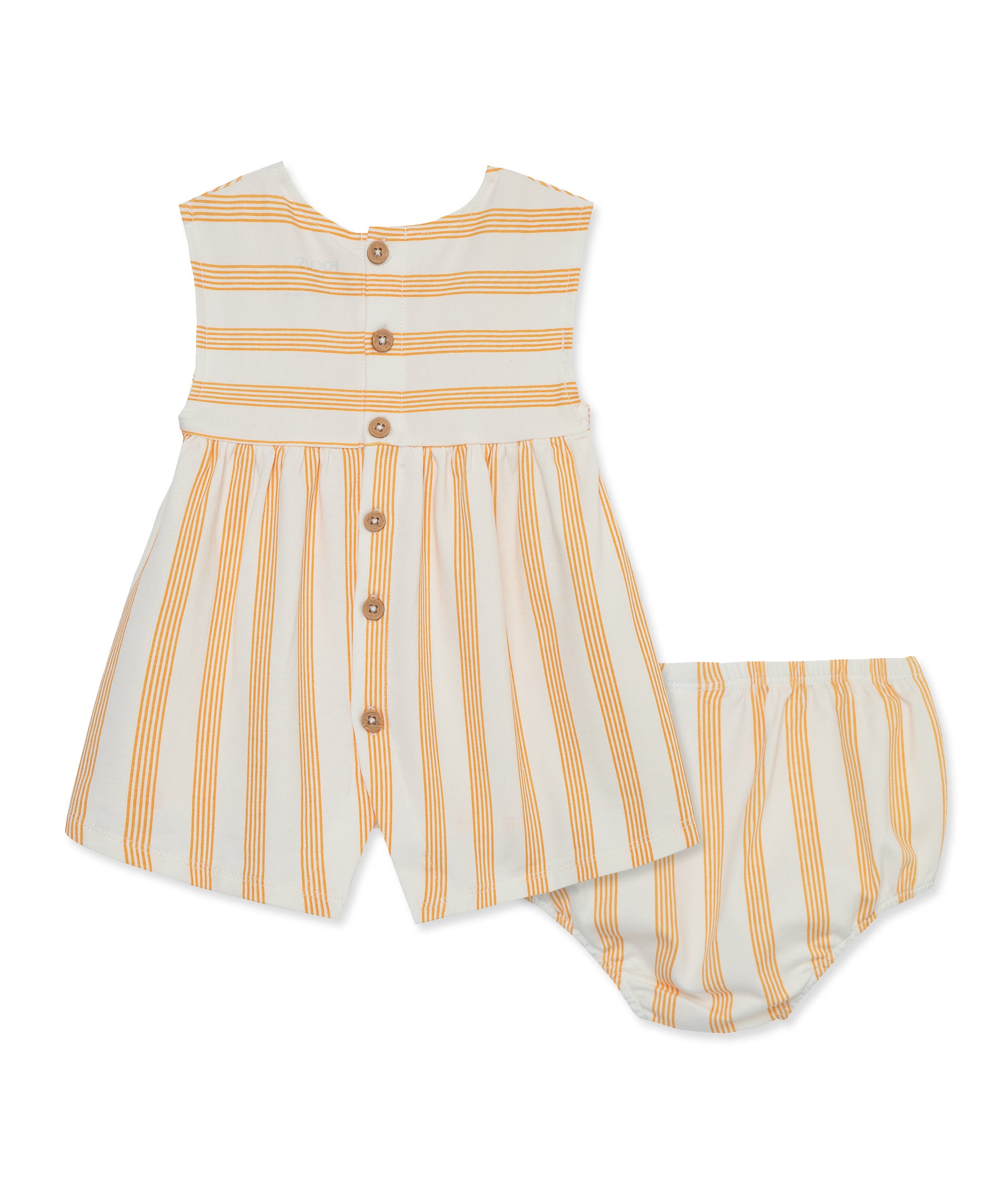 Focus Kids Orange Stripe Dress Set(12M-24M) - Little Me